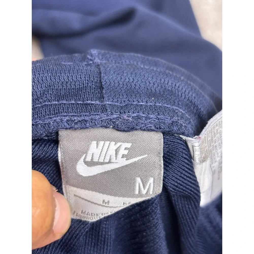 Nike Mens Y2K Navy Blue Track Pants Mesh Embroidered Swoosh Size M